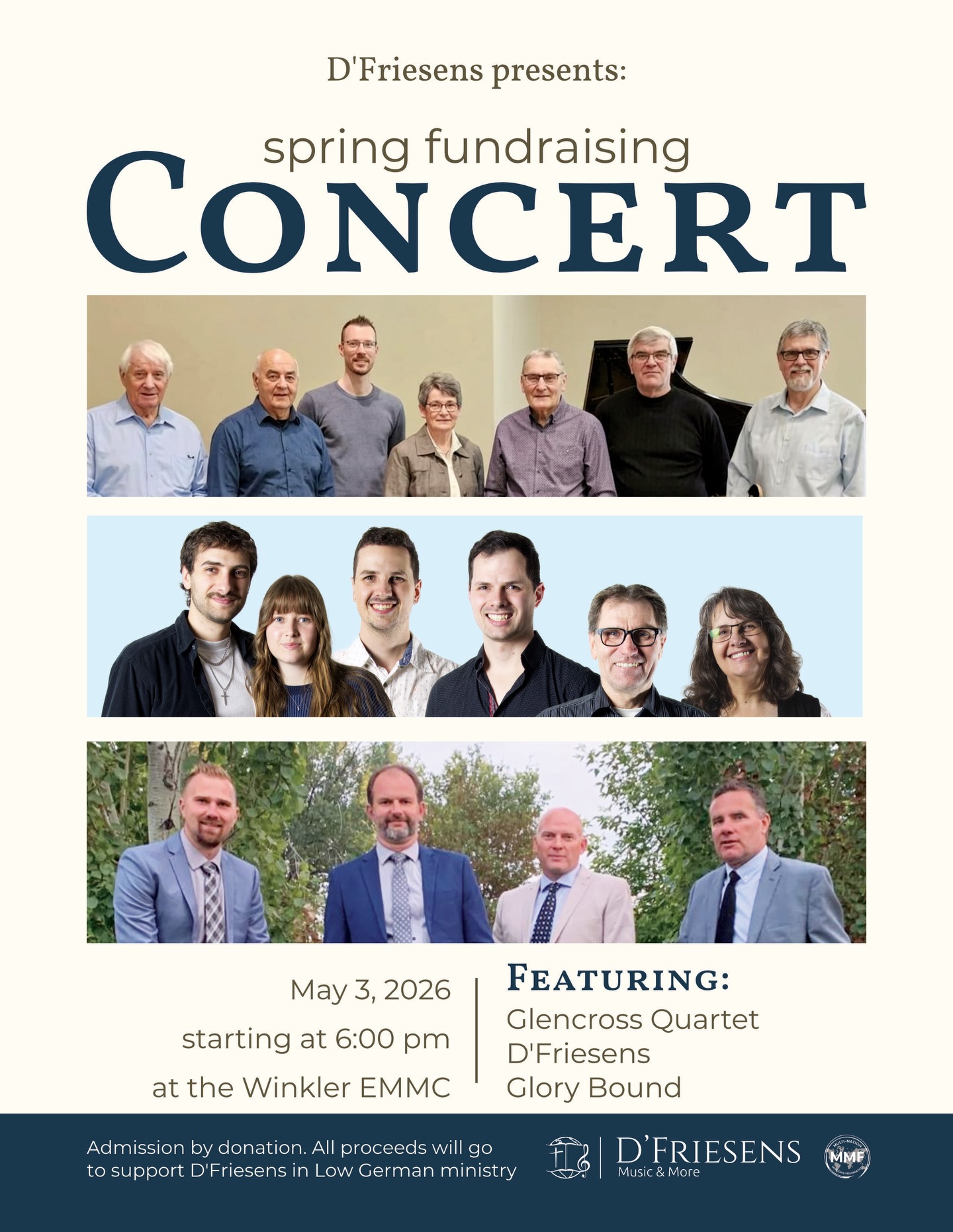 Our Spring Fundraiser is coming up next weekend! 
Mark May 3rd on your calendars, we hope to see you there! 

#dfriesensmusic #multinational1985